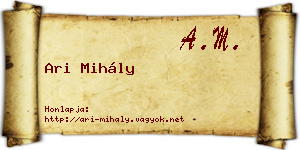 Ari Mihály névjegykártya