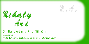 mihaly ari business card